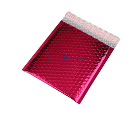 Rose Pink Metallic Mailing Envelopes , Colored Bubble Mailers For Transport
