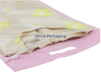 Garment Package Plastic PP Bag With Portable Handle And Ziplock Closure