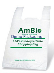 Printed Plastic  Shopping Bags With Handles , Recycled Biodegradable Shopping Bags