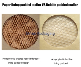 Fully Biodegradable And Compostable Kraft Corrugated Envelopes Lining Padded Honeycomb Paper