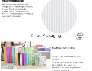100% Recycled Custom Printing Kraft Bubble Envelopes / Honeycomb Paper Corrugated Padded Bag