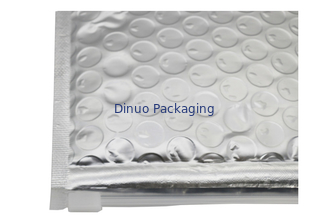 Fleixble Packaging Zipper Bubble Bags , Silver Matt Aluminun Foil Bubble Zipper Envelopes