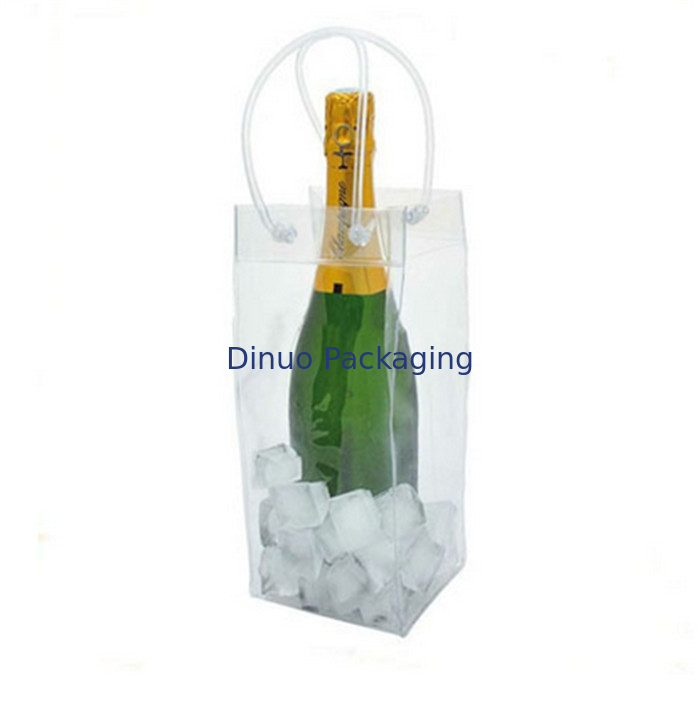 Transparent PVC Plastic Bag , Customized PVC Tote Bag For Red Wine Packing