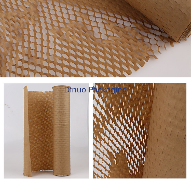 Die Cut 38cm*140m Cushion Paper Brown White Kraft