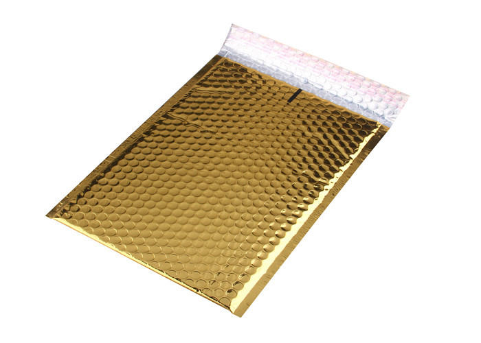 Gold Metallic Bubble Mailers / Decorative Padded Envelopes Customized