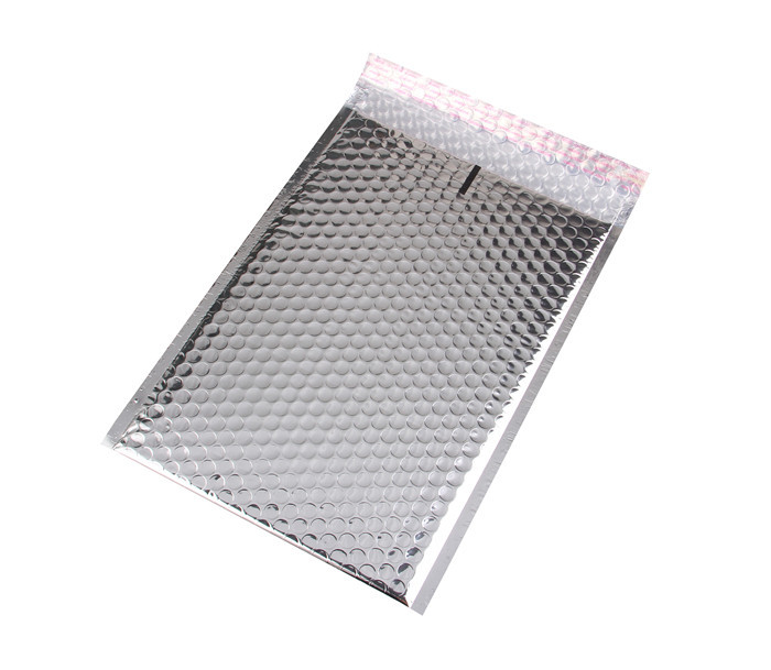 Self Seal Silver Metallic Bubble Mailers , Bubble Wrap Envelopes Recyclable