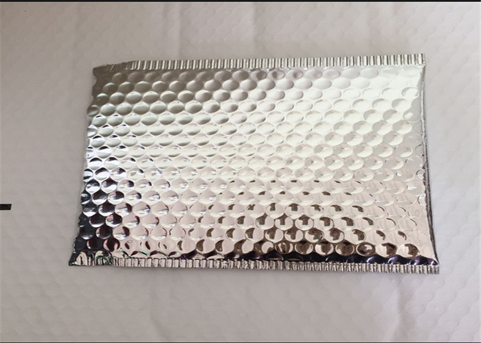 Self Seal Silver Metallic Bubble Mailers , Bubble Wrap Envelopes Recyclable