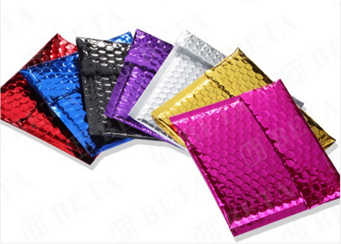 Laminated Colorful Metallic Bubble Envelopes Self Sealing For Delivery
