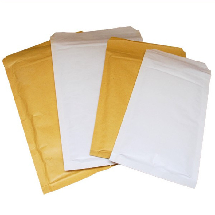White Disposable Bubble Wrap Lined Envelopes , 10.5" X 16 Size 5 Bubble