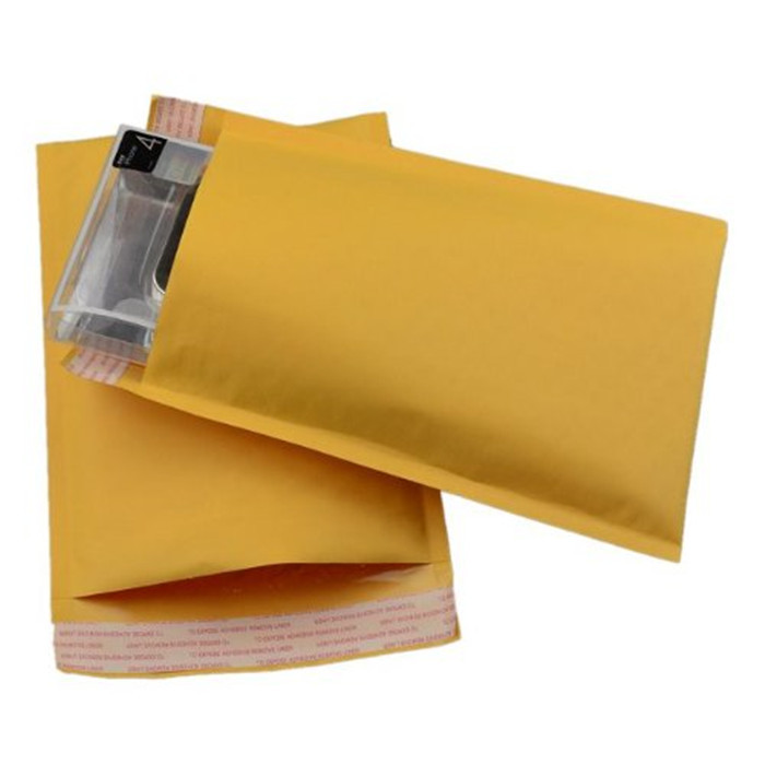 Kraft Yellow Bubble Wrap Envelope / Kraft Paper Mailers UV Proof