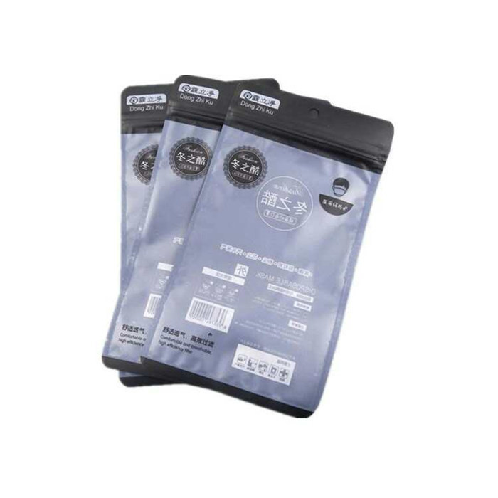 Flat Bottom Resealable Stand Up Ziplock Bags For Medical Mask Packaging