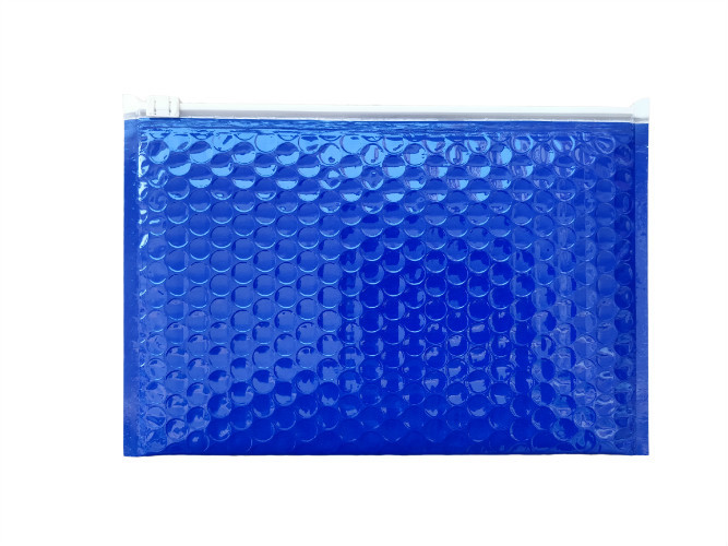 Blue foiling zip lock poly bubble envelope bubble courier shipping