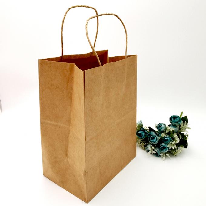 Kraft Paper Packaging Bag Gift Crafts Shopping Biodegradable Bag With Twisted Handle 0