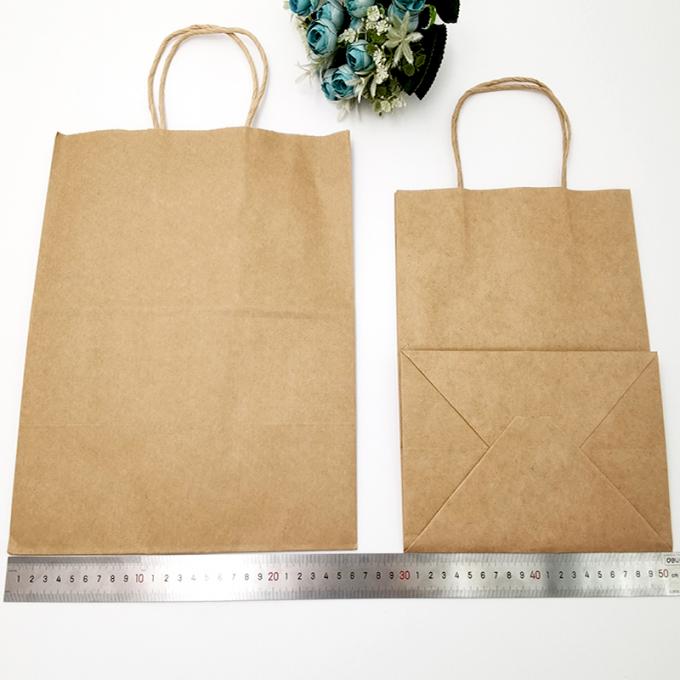 Kraft Paper Packaging Bag Gift Crafts Shopping Biodegradable Bag With Twisted Handle 2