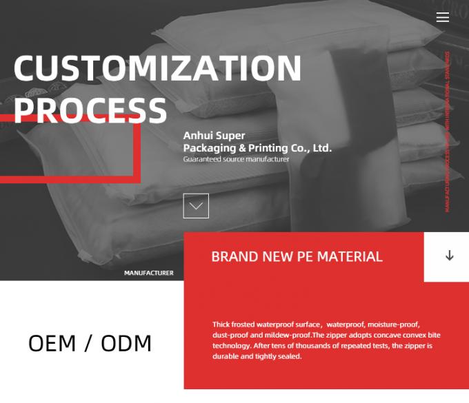 Customized Size CPE Zipper Bags Matte Frosted Packaging Bags With Ziplock Closure For Shipping 3