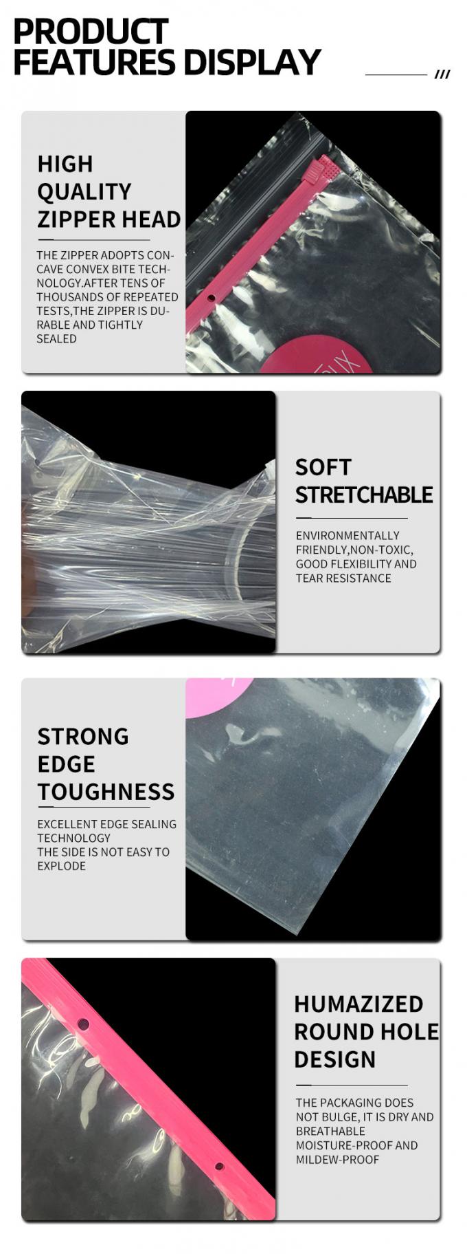 Customized CPE PE Transparent Frosted Plastic Zip Lock Bag Mini Zip Pocket 6