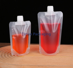 Custom Printed Food Grade Transparent Stand Up Spout Pouch Plastic Drinking Water Bag
