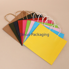 Custom Logo Printing Reusable Kraft Paper Gift Packaging Bag With Handle