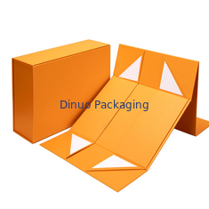 Magnetic Suction Clamshell Folding Gift Box One Piece Custom Portable Cardboard Box