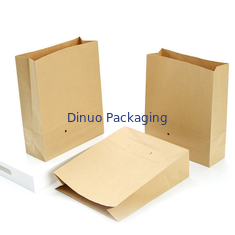 Custom Logo Print Deli Food Packaging Takeaway Bread Carrier Kraft Paper Bags