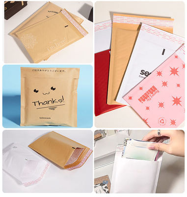 60-180gsm Kraft Thinckness Kraft Bubble Mailers with Self-sealing Closure 3-4mm Thickness
