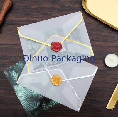 Custom Gilt Edge Glassine Paper Envelope Bag For Postcard Greeting Card Packing