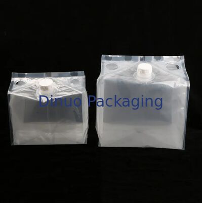 Clear Bag In Box With Reusable Valve Food Safe Transparent Liquid Packaging Bib Bag For Liquid Storage Dispensing