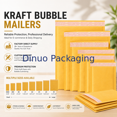 Durable Kraft Bubble Mailers Standard Size 7 60 to 180gsm Thickness Padded Envelopes Secure Packaging For Shipping Needs