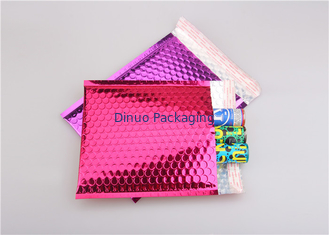 Pink Metallic Bubble Mailers / Bubble Wrap Envelopes For Electronic Products