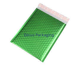 Quad Seal Light Green Metallic Bubble Mailers 265x360mm #I Plastic Shock Resistance for Promotion