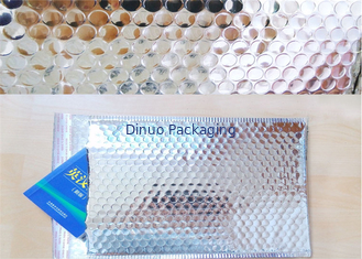 Self Seal Silver Metallic Bubble Mailers , Bubble Wrap Envelopes Recyclable