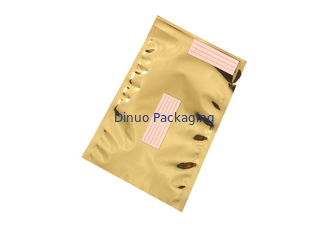 Gold Color Resealable Aluminum Foil Bags , Food Packaging Aluminum Foil Sachet