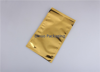 Gold Color Resealable Aluminum Foil Bags , Food Packaging Aluminum Foil Sachet