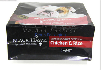 Pet Food Packaging Flat Bottom Pouch Bag , Custom Printed Resealable Food Bags