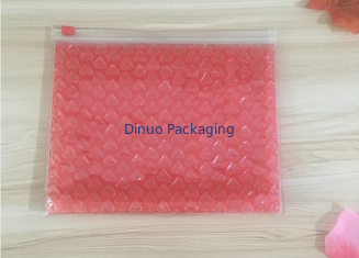 0.06-0.1mm Thickness PVC Bubble Bag / Reusable Mailer Plastic Zipper Bag