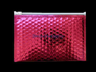 Multi - Function Zipper Bubble Bags Custom A5 Pink Metallized Film Holographic Padded Mailing Envelopes