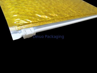 Custom logo and print Rose gold color A4 zipper Aluminum Foil Metallic Bubble Express Bag