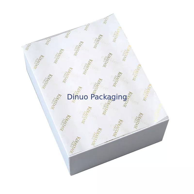 Branded White And Gold Metal Tissue Paper Wrap For Women Bag / Jewellery