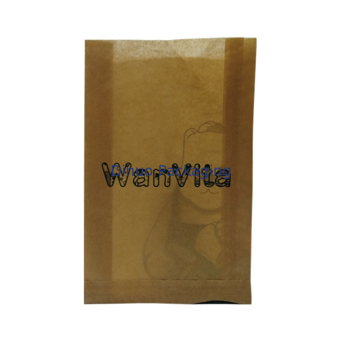 Foods Translucent Biodegradable Wax Paper Bags With Adhesive Strip Gusset Glassine Envelopes