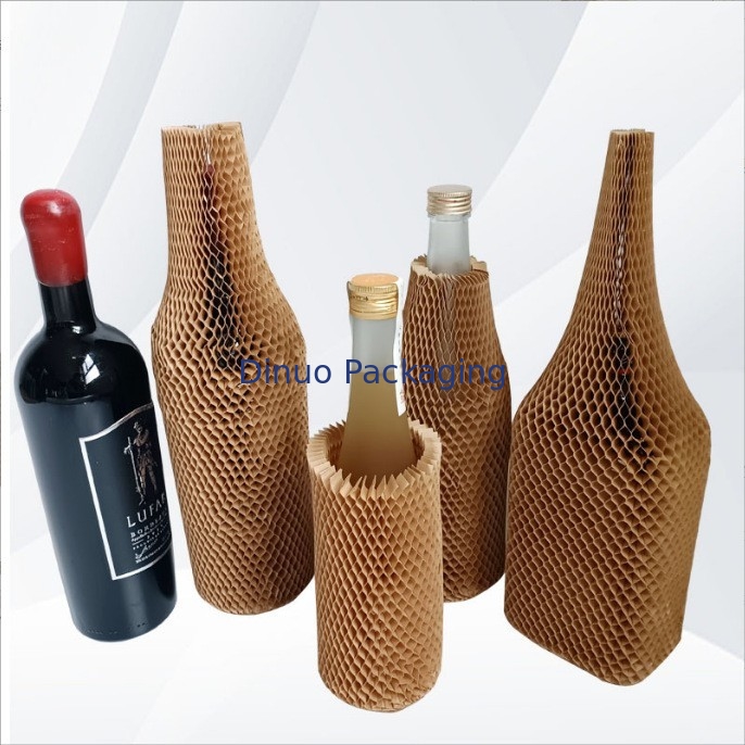Recyclable Cylindrical Honeycomb Paper Sleeve For Fragile Goods Wine Bottle