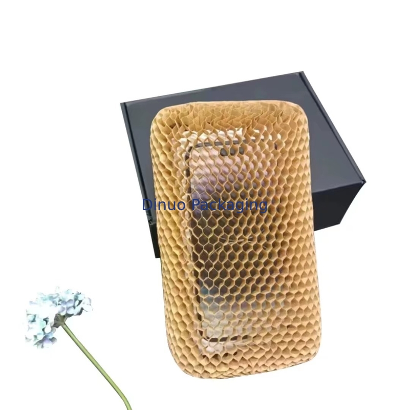 Degradable Honeycomb Wrapping Paper Mesh Sleeve For Glass Bottle Cosmetic Packaging