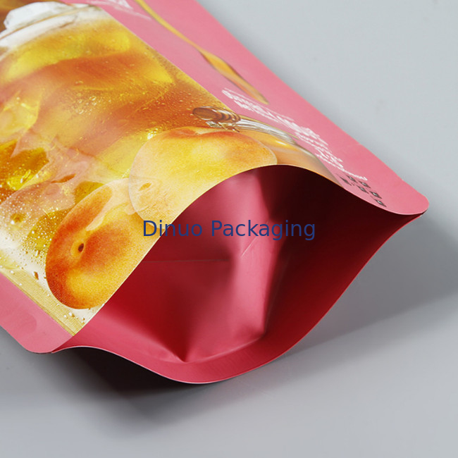 Custom Biodegradable Plastic Aluminum Foil Spout Pouch Straw Fruits Juice Pouch Bag