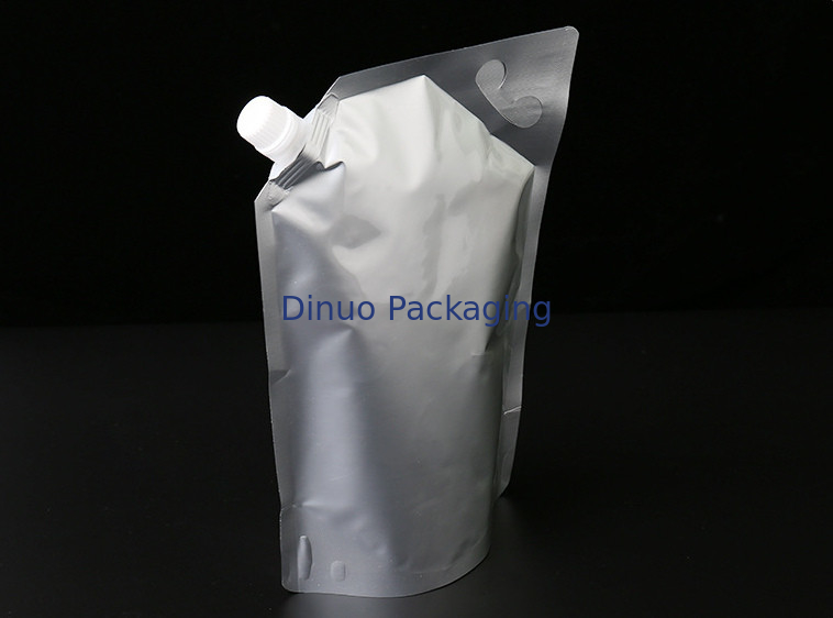 Custom Printed Aluminum Foil Pouches Upright Red / White Wine Resealable Spout Pouch