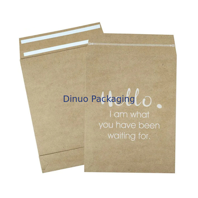 Recyclable Environment Friendly Self Adhesive Seal Pure Paper Mailer Bag For Garment