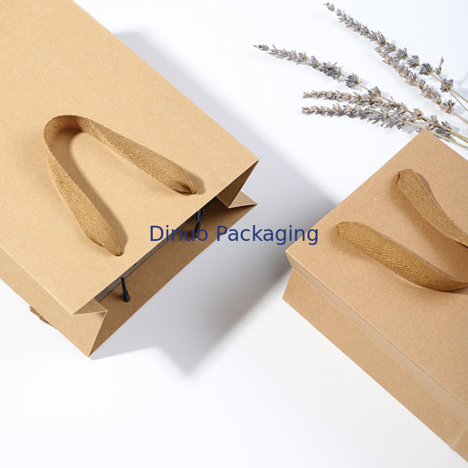 Reusable Biodegradable Top Handle Bag Customized Kraft Paper Gift Packaging Bag