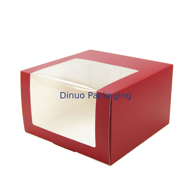 Reusable Cookie Dessert Packaging Box Clear Window Paper Cupcakes Boxes With Inserts