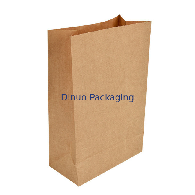 Custom Logo Print Deli Food Packaging Takeaway Bread Carrier Kraft Paper Bags