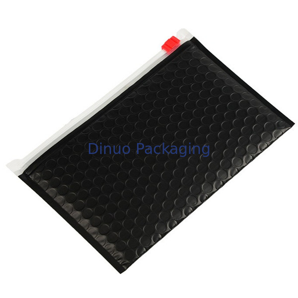 Black Mailer Zipper Bag Packing Bubble Poly Bag With Custom Personal Logo