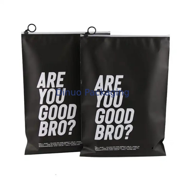 Custom Printed Logo CPE Plastic Slider Zipper Bags For Clothing Underwear T-Shirt Packaging