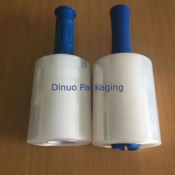 Customizable White LLDPE Stretch And Shrink Film Designed With Plastic Handle